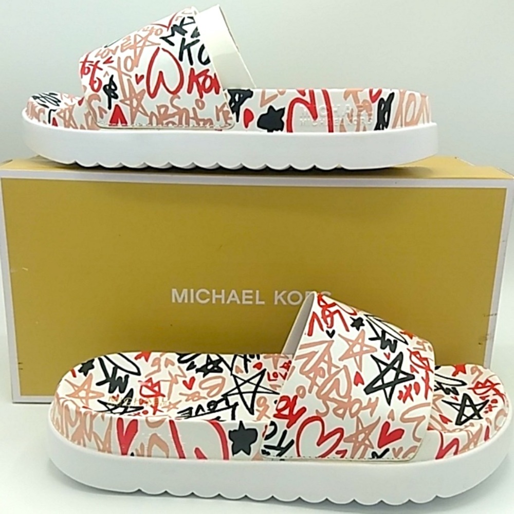 Michael Kors Tyra slide optic white
